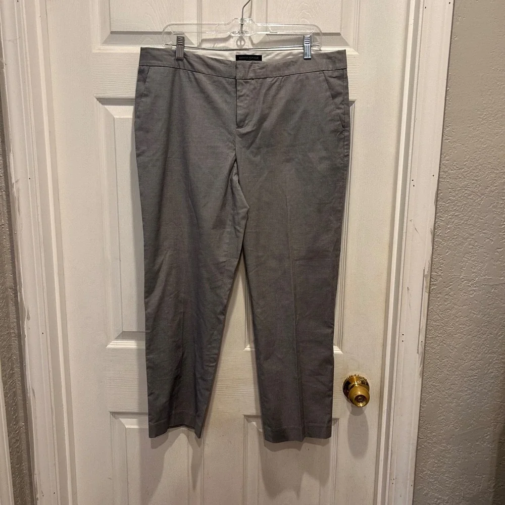 Banana Republic Martin Fit Gray Ankle Pants‎ Women's Size 12 Career Casual